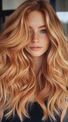 Strawberry Blonde Hair: 25 Inspiring Ideas for 2024 Red Hair Color For Blondes, Fall Hair Fashion Colors, Strawberry Blonde Actress, Red Hair Dye Ideas For Blondes, Red And Strawberry Blonde Hair, Strawberry Blonde With Lowlights, Strawberry Blonde Balayage Dark Roots, Cool Strawberry Blonde Hair, Auburn And Blonde Hair