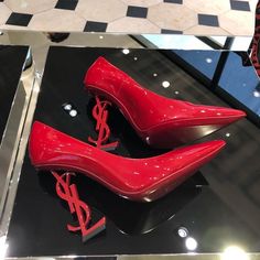 Heels Aesthetic, Ysl Heels, Hype Shoes, Louis Vuitton Shoes, Sneaker Heels, Red Shoes