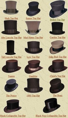 Moda Steampunk, Mode Steampunk, Steampunk Hat, Diesel Punk, Types Of Hats, Top Hats, Victorian Steampunk, Steampunk Costume