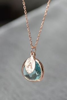 This beautiful Aquamarine necklace would be a perfect gift for a wedding, birthday, anniversary, graduation or for any occasion. The rose gold plated Aquamarine pendant is made of glass and is a gorgeous light blue shade. It measures approximately 12.5x 16 mm and is hung on a 16", 18" or 20" rose gold, gold, or silver Aquarius February, Tato Phoenix, Kalung Choker, Custom Jewelry Necklaces, Heart Shaped Diamond Pendant, Lilac Stone, Aquarius Necklace, Pave Heart Necklace, March Birthstone Necklace