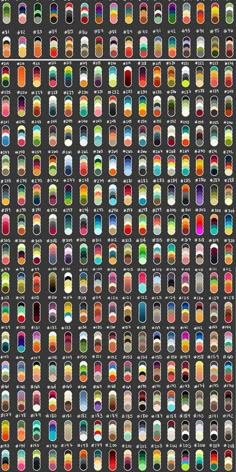 an image of cars with different colors and sizes on the side of each car, from top to bottom