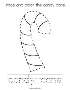 a candy cane worksheet with the words trace and color the candy canes