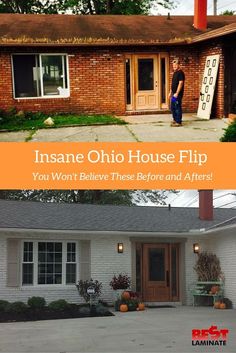 before and after photos of a house