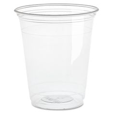 a clear plastic cup on a white background