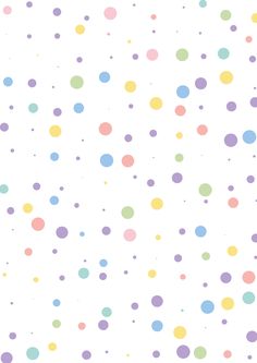 a white background with multicolored polka dots