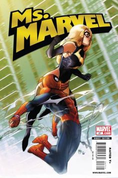 the cover to ms marvel, featuring an image of a man in yellow and black