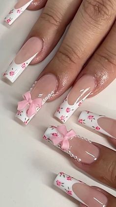 Coquette Aesthetic Nails, Being Girly, Coquette Nails, Bow Nails, Fake Nails Designs, Cute Simple Nails, Aesthetic Nails