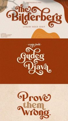 three different types of lettering that are on top of each other, with the words above them