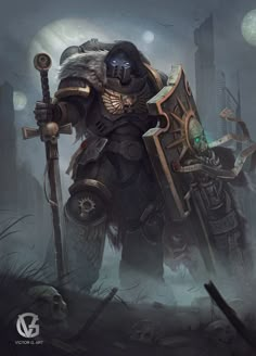 ArtStation - Brother Avitrius , Victor G. Art Space Wolves, Warhammer 40k Miniatures, Oil Canvas