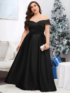 Midsize Formal Dress, Vestidos Elegantes Plus Size, Dress For Chubby Ladies, Dress For Chubby, Plus Size Elegant Dresses, Plus Size Wedding Guest Dresses, Formal Bridesmaids Dresses, Sukienki Plus Size, Shein Brasil