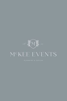 the logo for mckeee events planning and design, which has been designed by person