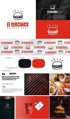 the menu for an italian restaurant is shown in red and white