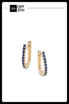 These Earrings Adorn Blue Sapphire Stones Over A 14-Karat Goldplated Sterling Silver Base. Blue Sapphire, 0.26 Tcw 14k Goldplated Sterling Silver Omega Back Made In Usa Size Drop, About 0.52'' Please Note: Sapphires May Be Treated To Enhance Color And Clarity. Warranty Services Are Provided Exclusively By Effy, Saks Off 5th Is Not Responsible For These Services And Any Related Inquiries Or Claims Should Be Directed To Effy At So5repair. Center Core - W Fine Jewelry > Saks Off 5th. Effy Eny. Color: Yellow Gold. Sapphire Hoop Earrings, Sapphire Stones, Sapphire Stone, Fine Jewellery Earrings, Silver Blue, Blue Sapphire, Sapphire, Fine Jewelry, Jewelry Earrings