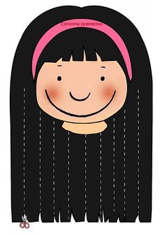 a girl with long black hair wearing a pink headband