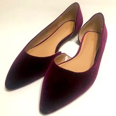 New Without Tags Or Box. Women’s Size 9.5. Velvet Block Heels, Purple Flats, Velvet Flats, Purple Velvet, Plum Purple, Dark Purple, Deep Purple, Color Purple, Flat Shoes Women