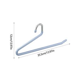 an image of a white hanger for clothes on a white background with measurements in the bottom right hand corner