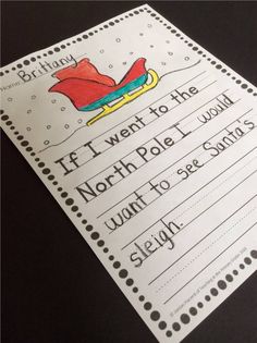 a paper with writing on it that says if i went to the north pole