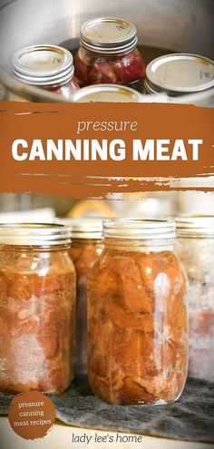 canning meat in jars with the title pressure canning canned meat