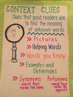 Context clues worksheets pdf 17 Search into our collection for more related image. Remember to share your favorite finds with your friends! Simply click on the image to save it, or right-click and choose Save As Context Clues Anchor Chart, Ela Anchor Charts, Classroom Anchor Charts, Reading Anchor Charts, Third Grade Reading, 5th Grade Reading, 4th Grade Reading, 3rd Grade Reading, 2nd Grade Reading