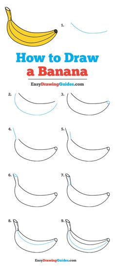 how to draw a banana for kids