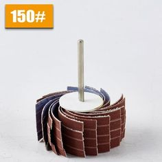 a sanding belt is shown with the words 150 on it and an image of a roll of sanding belts