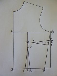 the diagram shows how to draw a vest