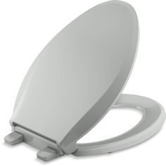 a close up of a toilet seat on a white background with clippings to the side