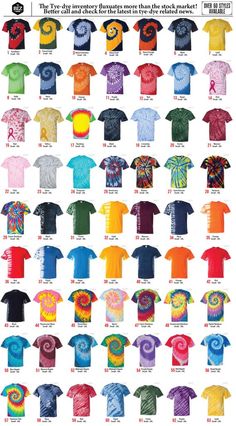 the different types of t - shirts are shown in this chart