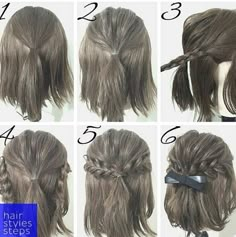 Simple Prom Hair, Short Hair Tutorial, Short Hairstyle, Girl Short Hair, Easy Hairstyles For Long Hair, Half Up Hair