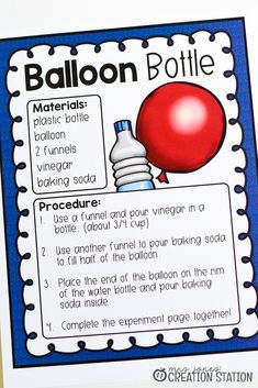 a poster with instructions on how to make a balloon bottle