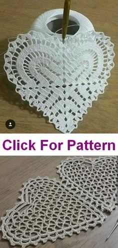 crochet doily is shown with the instructions for how to make an doily