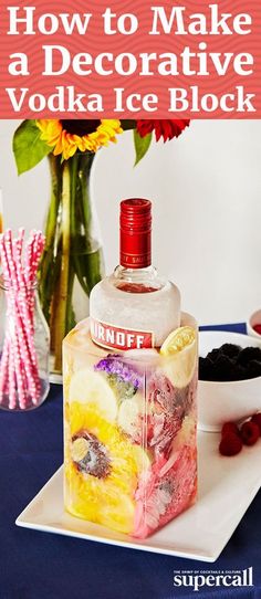 how to make a decorative vodka ice block