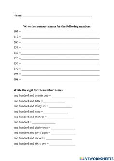 worksheet for rounding numbers