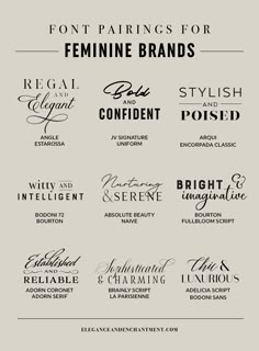 font pairings for feminine brands