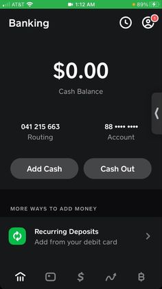 an iphone screen showing the cash balance and payback options for bank accounts, including $