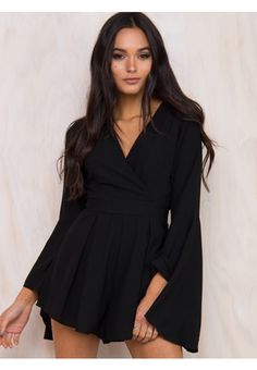 Black Romper Dress, Black Sleeves, Sporty Dress, Classy Dress Outfits, Womens Playsuits, Playsuit Romper, Nightingale, Lace Romper