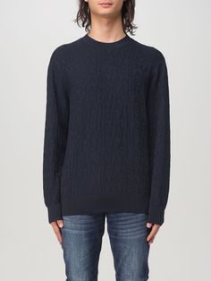 Sweater ARMANI EXCHANGE Men color Navy Armani Exchange Men, Navy Man, Fall Winter 2024, Sweater Men, Italian Fashion Designers, Knitwear Men, Navy Sweaters, Winter 2024, Armani Exchange