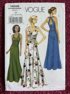 a women's dress and top sewing pattern, with the back cut out to show it