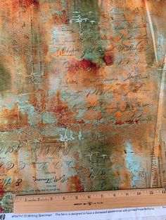 an old piece of paper that has been altered to look like it is covered in rust