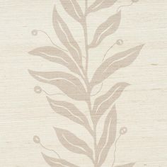 a beige and white wallpaper with a leaf design on the back side of it