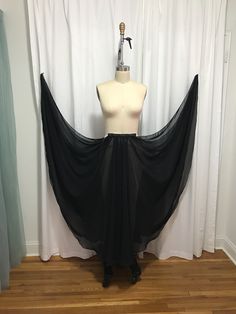 Chiffon panel skirt. Two panels, tear away. Fabric covered waist belt. Hook or magnetic clasp. Snap tape or hand sewn snaps. Please select color or contact me if you want a special custom color. Flowy Tulle Skirt For Night Out, Pre-draped Flowy Long Skirt, Pre-draped Fitted Party Skirt, Sheer Flowy Party Skirt, Sheer Flowy Skirt For Party, Sheer Skirt For Party, Fitted Chiffon Tulle Skirt, Sheer Flowy Maxi Skirt For Evening, Sheer Flowy Evening Maxi Skirt