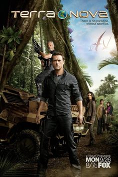 the tv poster for terranovaa with two men in front of an army vehicle