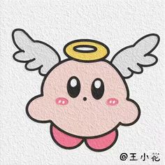 a drawing of an angel with wings and a halo on top of it's head