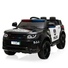 a toy police car is shown on a white background