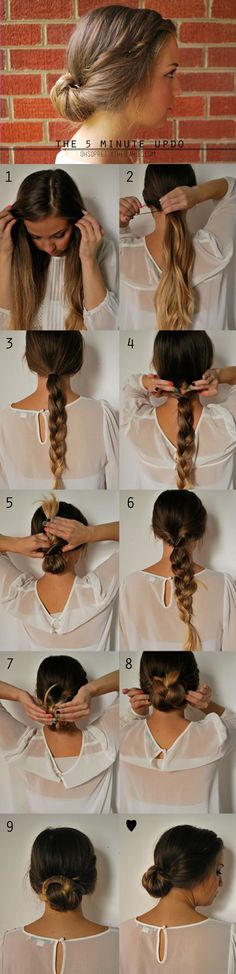 Sanggul Modern, Step By Step Hairstyles, Hair Tutorials Easy, Hair Envy, Hair Dos, Gorgeous Hair, Diy Hairstyles, Up Hairstyles, Pretty Hairstyles