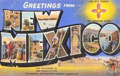 an old postcard with the word new mexico written in spanish and pictures of mexican people