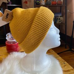 New Beanie From I Am Cvs Brand Color Mustard Smoke Free Home No Rips No Stains Casual Solid Beanie For Fall, Casual Solid Color Beanie For Fall, Trendy Adjustable Beanie For Fall, Casual Soft Knit Beanie One Size, Casual Soft Knit Beanie, Casual One Size Soft Knit Beanie, Trendy Solid Beanie For Fall, Trendy Solid Color Beanie For Fall, Casual Warm Beanie One Size