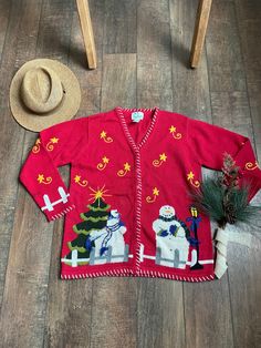 Vintage 90s Christmas Cardigan, Vintage Snowman Cardigan, Vintage Quacker Factory Christmas Sweater, 90s Cute Christmas Cardigan  Size Medium Made in Hong Kong  54% Ramie 42% Cotton 4% Other Fibers The Quacker Factory Measurements- Shoulder- 17.5 inches Sleeve- 24 inches Chest- 44 inches Length- 27 inches B11 1:6.1 Retro Long Sleeve Christmas Sweater, Vintage Sweater For Holiday And Fall, Vintage Sweater For Fall Holiday, Long Sleeve Christmas Cardigan, Retro Red Winter Cardigan, Red Retro Winter Cardigan, Festive Long Sleeve Christmas Cardigan, Red Long Sleeve Cardigan For Holiday, 90s Christmas