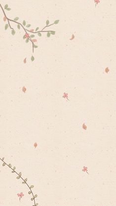 a pink wallpaper with flowers and leaves on it