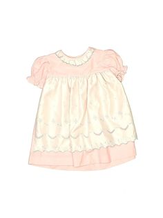 Ladybird Dress Size: 12-18 Month Ivory Skirts & Dresses - used. 65% POLYESTER, 35% COTTON, Ruffles, Short, Short Sleeve | Ladybird Dress: Ivory Skirts & Dresses - Used - Size 12-18 Month Cream Dress For Dress-up Occasions In Spring, Cream Short Sleeve Dress For Dress-up, Fitted Pink Holiday Dress For Spring, Spring Holiday Dress With Pink Ruffles, Spring Holiday Pink Dress With Ruffles, Spring Holiday Dress With Ruffles For Dress-up, White Holiday Dress For Spring, Spring Holiday Dress With Ruffles, White Short Sleeve Dress-up Dress